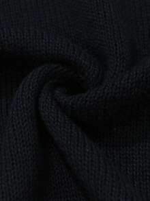 ANDREILEE Unisex Street Style Cross Jacquard Casual Distressed Loose Drop Shoulder Short Sleeve Knit Sweater, Spring/Summer - Black - View 6