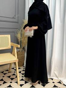 2 piezas Vestido tradicional Jalabeya árabe, Elegante bata Abaya para celebraciones del Eid, festividades, ocasiones casuales y formales