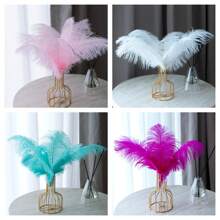 3pcs 30-35cm Vintage Style Artificial Feathers, Multi-Color Options, Faux Fur Decorative Feathers For Home, Wedding And Photo Shooting,Fall Decor,Autumn