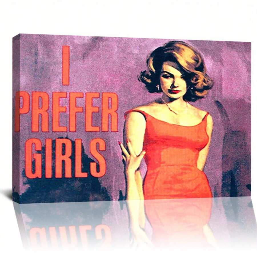 Framed Lesbian Wall Art, Lesbian Gifts For Girlfriend, Lesbian Fiction Book Cover, Vintage Movie Poster, Picture For Gay, LGBTQ, Queer Women, Chic Home Decor, Retro Artwork Print