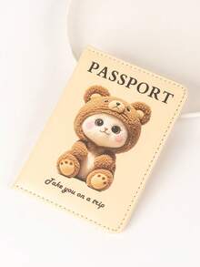 1个哑光PU材质世界地图及字母印花护照夹，固定式设计，护照套，护照钱包，护照包，适合度假、旅行、飞行、返校，男女通用，旅行必备品 - 彩色 - 查看 14