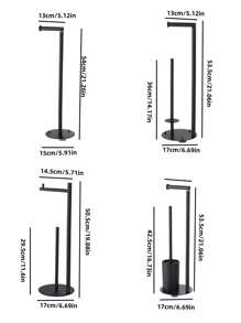 1pc Bathroom Paper Towel Holder & Toilet Brush Organizer Rack, Stainless Steel Roll Paper Dispenser