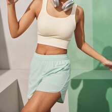 Calças esportivas Xtep femininas oficiais de verão autênticas respiráveis calças cinco quartos fitness secagem rápida shorts de treinamento 876228240171 - Água gelada verde - Ver 4