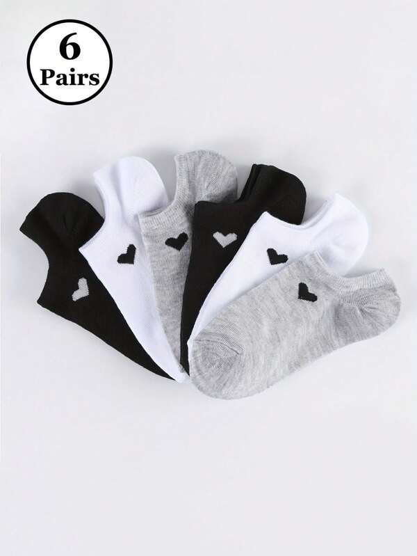 6 paires de chaussettes courtes mignonnes et amusantes avec expressions, chaussettes bateaux invisibles unisexes à motifs de dessins animés, mode adaptée pour un port quotidien