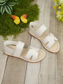 2025 Top Selling Children's Breathable Mesh Splicing Sneakers Solid Color Striped Round Toe Low Top Hook And Loop Flat Sneakers - White - View 6