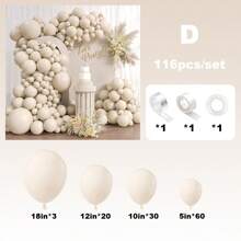 Juego de corona de globos decorativos para fiesta, 10/50/116 piezas, incluye globos de látex de colores rosa, azul, verde, carne y café, adecuado para decorar bodas, compromisos, cumpleaños, ceremonias de graduación, celebraciones y fiestas de aniversario