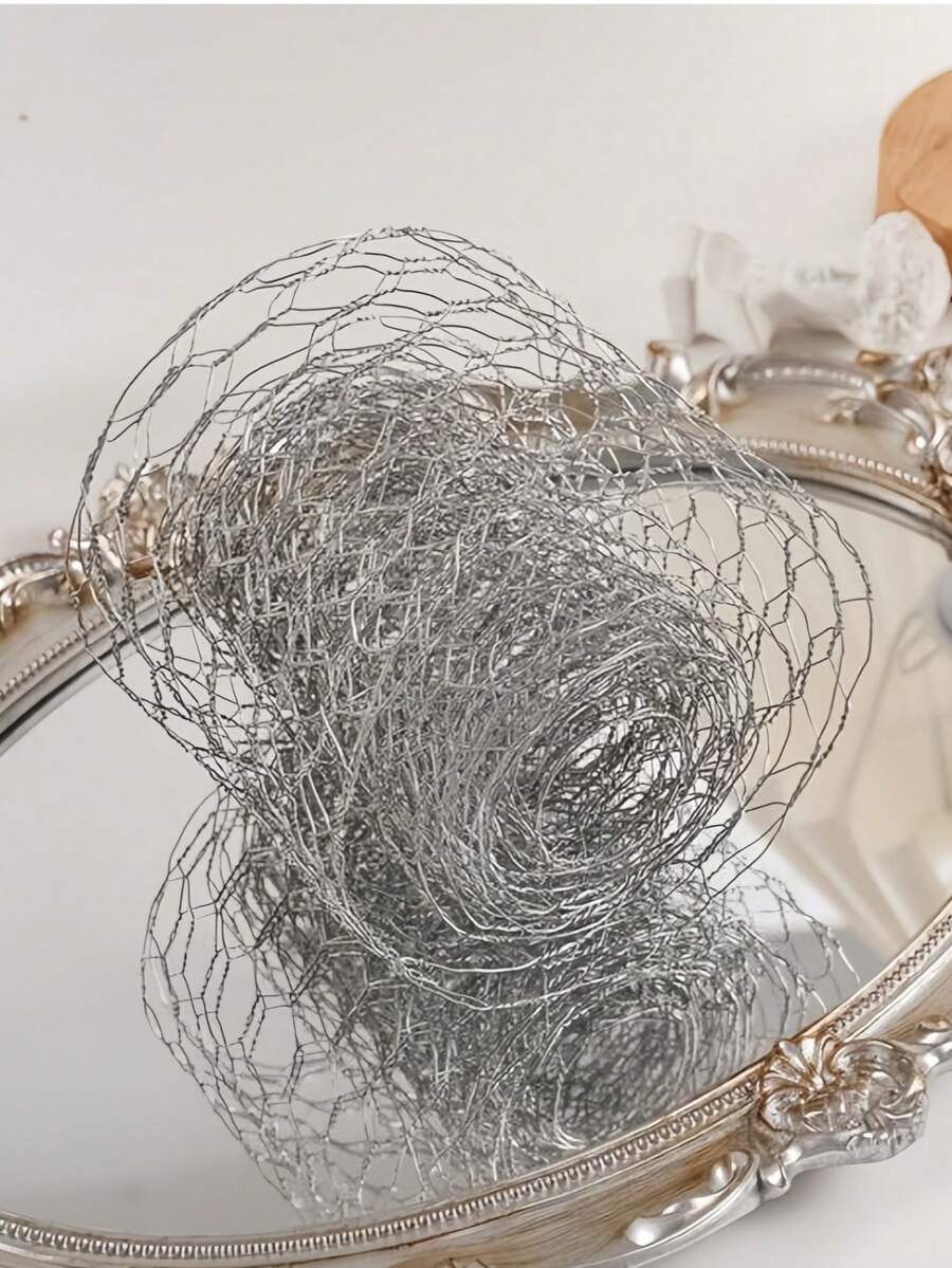 1 卷六角网丝，防锈园艺材料，花束造型网格固定，DIY，插花，装饰围栏，家居装饰，户外布置 - 彩色 - 查看 1