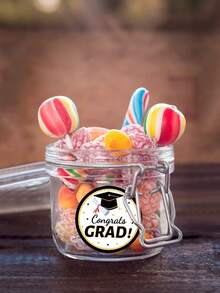 500 Stickers Graduation Stickers Class Of 2025 Stickers Congratulations Graduation Labels Graduation Party Supplies - Holiday Supplies - Black - View 2