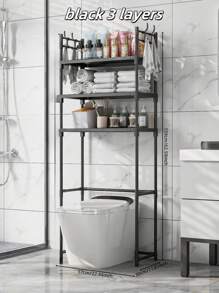 1pc 2-3 Tier Floor-Standing Toilet Organizer Rack, Bathroom Toilet Storage Shelf, Utility Washing Machine Storage Rack