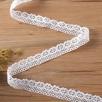 2m White Lace Trim Ribbon, Mixed Color Fabric, DIY Sewing Craft Supplies, Clothing Accessories, Embellishment For Apparel And Home Decor