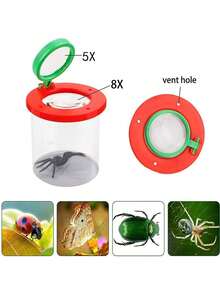 Utomhusäventyr Förstoringsglas Insect Observation Box, pedagogisk Insect Flip Cover Observation Cup - Multifärgad - Visa 2