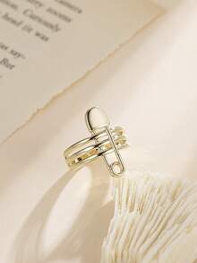 1 Piece Fashion Open Circle Design Brooch Style Women Ring - Yellow Gold - View 4