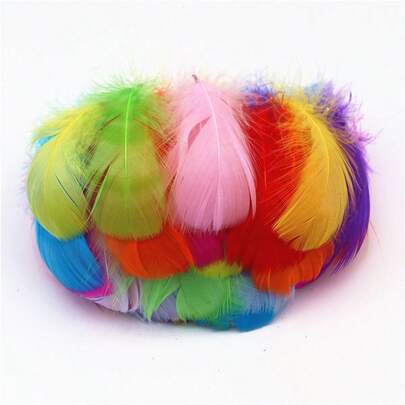 100 pièces Plumes de oie colorées de 4-7cm, petites et grandes plumes pour attrape-rêves, mariages, anniversaires, décorations DIY