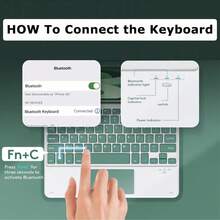 10 Inch Wireless Keyboard Compatible With Ipad/Samsung Compatible With Xiaomi Universal Tablet Phone Keyboards Rechargeable Magnetic Keyboard Free Mouse - X7 Dark Green - View 7