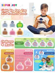 1Pc Generation4 Quick Push Game Console 999 Levels 4 Modes Pop Fidget Toys - Handheld Fast Push Bubble With Instant Sound Feedback, ,Sensory Electronic Whack-A-Mole Game Machine For Anxiety Stress For Teens,Adults,Birthday Gifts