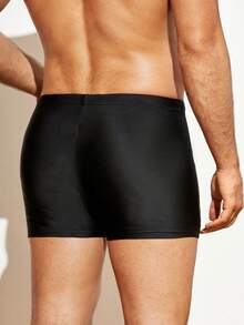 Men's Quick Dry Swim Trunks,Breathable Elastic Waistband And Compression,Suitable For Summer Training,Hawaiian - Black - View 2