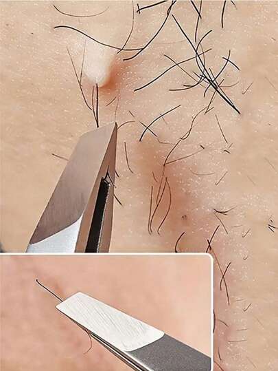 1 pieza Pinzas de acero inoxidable profesionales para cejas, remoción precisa de vello - Adecuadas para el rostro y el vello encarnado, residuos y puntos negros, sin alcohol, unisex