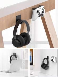 4 Pieces Headphone Hook Headphone Hanger For Wall Hanging, No Drilling Required, Adhesive Hook Bracket For Headphones, Bluetooth Headsets, Computers And Dorm Storage - Multicolor - View 3