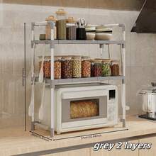 1pc Kitchen Storage Rack, Microwave Oven Overhead Shelf, Practical Home Storage Rack - Multicolor - View 9