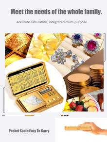 1个迷你电子秤，黄金秤，珠宝秤，粉末秤，咖啡秤，双用途金银喷枪，适用于日常测量贵金属、珠宝、小型首饰，不含电池 - 彩色 - 查看 6