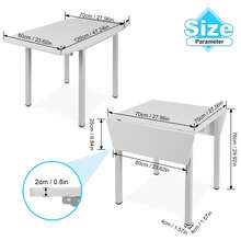 Dining Table And Set Of 2 Chairs, Drop Leaf Kitchen Table With PU Leather High Back Chair, Grey - Grey - View 4