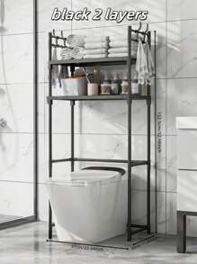 1pc 2-3 Tier Floor-Standing Toilet Organizer Rack, Bathroom Toilet Storage Shelf, Utility Washing Machine Storage Rack