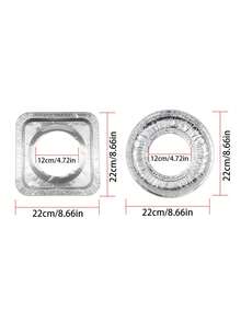 50/30/10pcs Disposable Aluminum Foil Gas Stove Oil Splash Guard, Square Resistant High Temperature Gas Stove Waterproof, Oil-Proof Cover Cleaning Pad For Kitchen Stove - Multicolor - View 8
