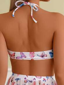 Women's Butterfly Print Bikini Set, Fashion Summer Beach - Multicolor - View 4