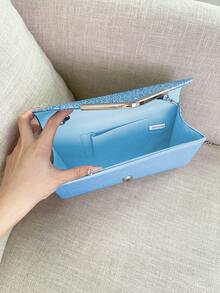 REMANLAND 闪亮、优雅、时尚的蓝色信封手拿包，适合派对、婚礼、晚宴等各种场合，是送给女性的完美礼物。 - 淺藍色 - 查看 7