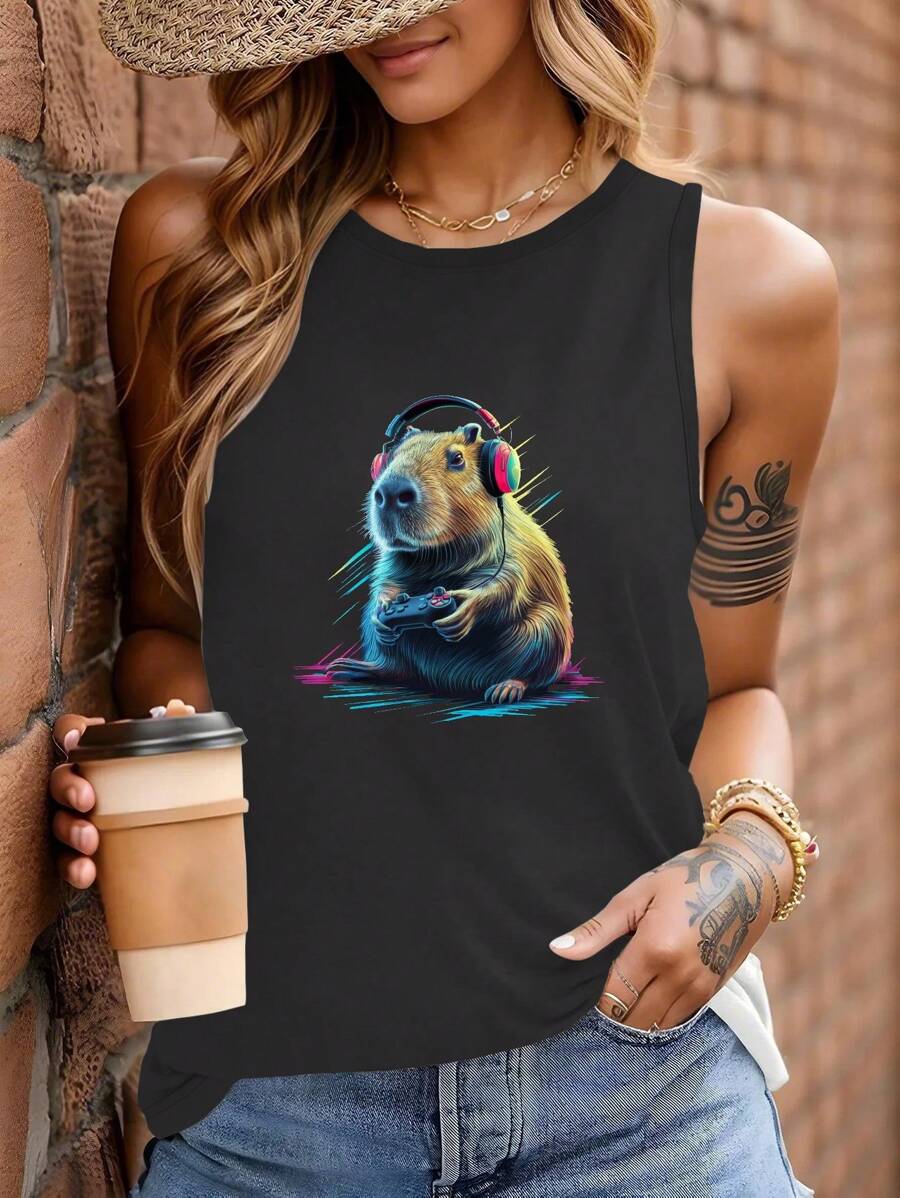 Capybara Gaming Illustration Women's Vest