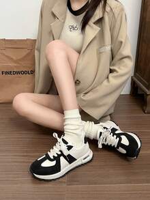 New Minimalist Lace-Up White Sneakers, Fashion Casual Sports Shoes, Popular Shoes, Soft Bottom Lightweight Comfortable Breathable Running Shoes, Versatile Women Shoes