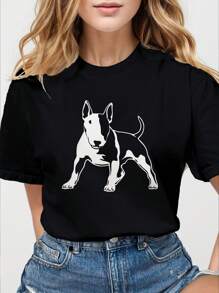Bull Terrier Silhouette Pure Cotton Women's T-Shirt Comfort Fit