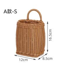 1/3 Stücke Wandaufhänge Korb Set, verschiedene Stile verfügbar, gewebte Plastik-Rattan-ähnliche an der Wand montierte Organizer Körbe, handgefertigte Hängecontainer für Küche, Ingwer Knoblauch Obst Blumen, Mehrzweck Aufbewahrungsregale, perfekt als Geschenk zu Weihnachten/Halloween