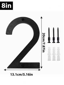 1 paquete 5/8/10pulgadas, números de casa para exteriores, número de habitación flotante moderno, para buzón de exterior, decoración de puerta de pared, garaje y puerta, negro recubierto, señalización de visibilidad para el 911 con kits Nail