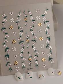 1 Pc 5D Flower Nails Art Stickers DIY Adhesive Sliders Nail Polish Manicure Sticker Decals - Multicolor - View 4