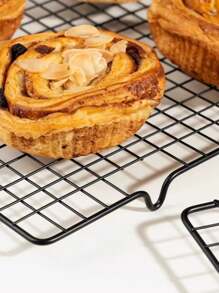 2pcs/1pc Baking Cake Cooling Rack For Restaurant Bread Cooling Rack Black Non-Stick Home Drying Net For Baking Kitchen Gadgets Kitchen Accessories