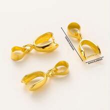 10pcs Stainless Steel Pendant Pinch Clip Bail Clasp Closure Hook Fasteners For DIY Necklace Jewelry Making Supplies Material, Golden Diy