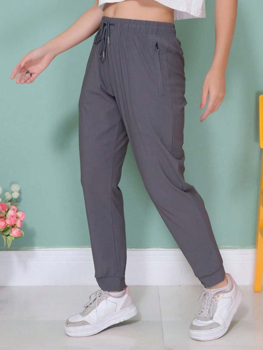 WOMEN'S PANTS, ELASTIC SPORTY - Grey - View 1