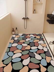 1 件 PVC 塑料材料浴室垫，彩色鹅卵石风格，带排水孔的防滑浴室垫，带镂空防滑排水的卫生间地垫，快干 PVC 淋浴垫，适用于潮湿区域，淋浴房，防水且易于清洁，防滑淋浴垫，适用于入口垫擦脚家庭浴室装饰浴室地毯地毯户外地毯门垫秋季装饰浴室配件回到学校入口装饰 - 彩色 - 查看 3