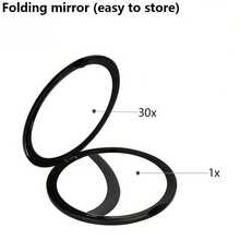 Double-Sided Magnifying Makeup Mirror With 10X/20X/30X Magnification,Ultra-Thin Pocket Makeup Mirror For Travel,No Battery Required, Foldable Design ,Small Pocket Mirror With 180° Adjustable For Precision Grooming,Makeup,Cheap,Room Decor,Vanity,Travel,Bedroom,Makeup Accessories,Mirror,Vanity Mirror,Mini Mirror,Compact Mirror,Mirror Small,Hand Mirror - Multicolor - View 15