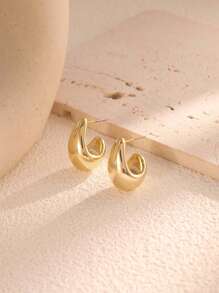 2/10/20pcs Fashionable & Elegant New Asymmetrical Shape Earrings Set, Lightweight CCB Material, C-Shape And Teardrop Designs, Fulfill All Daily Outfit Needs For Women