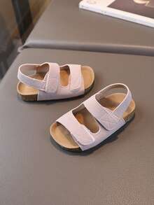 1 Pair Summer Toddler Open Toe Sandals, Non-Slip Soft Bottom Boys Beach Shoes & Girls Casual Shoes - Pink - View 3