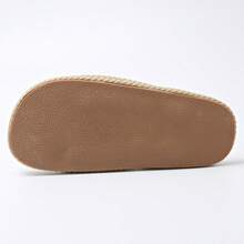 编织仿亚麻带夏季女士拖鞋，海滩度假必备凉鞋，舒适醒目，脚底柔软 - 彩色 - 查看 8