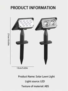 3pcs Solar Spotlight Multi-Functional Waterproof Decorative Lights With 7LED/2LED Automatic Switch, Suitable For Decorating Garden, Landscape, Rockery, Statue, Wall, Pathway