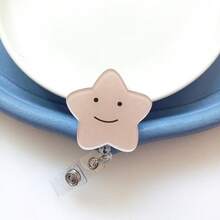 护士徽章夹，带可爱星星，透明可伸缩易夹，员工工厂证件夹，学校用品，返校 - 彩色 - 查看 7