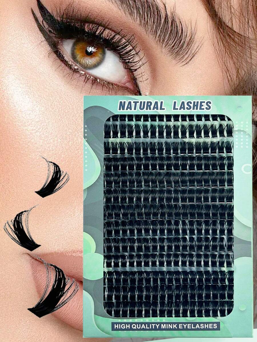 280 Clusters 14 Rows 110D Curling 0.07mm Mink False Eyelashes, DIY Mixed Length Waterproof Eyelash Extension - DD - View 1