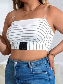 Plus Size Solid Color Mesh Patchwork Front Closure Wireless Comfortable Bras - White - View 6