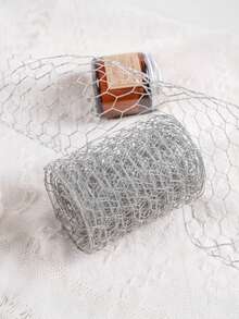 1 卷六角网丝，防锈园艺材料，花束造型网格固定，DIY，插花，装饰围栏，家居装饰，户外布置 - 彩色 - 查看 3