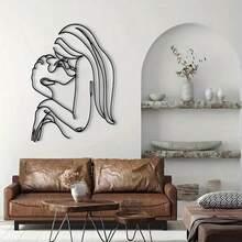 1 pieza Escultura decorativa de metal de pareja, arte de pared de hierro de 11,81 pulgadas, decoración del Día de San Valentín, para colgar en la pared interior/exterior del jardín y patio