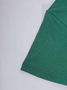 Customizable Personalized Animal Numeral Birthday Design Print Boys Sports Fashion T-Shirt, Children Short Sleeve Activewear Tops, Green - Green - View 6